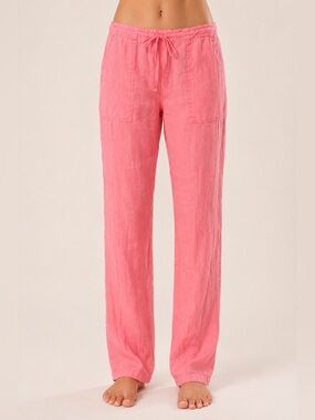 Victoria’s Secret Coral‎ Pink Linen Pants Beach Resort Coastal Quiet Luxury XS